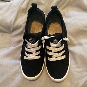 Roxy Bayshore Black Knit Slip on Shoes